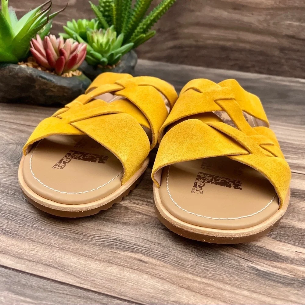 NEW Sorel Ella Woven Suede Slide Sandal 8.5
